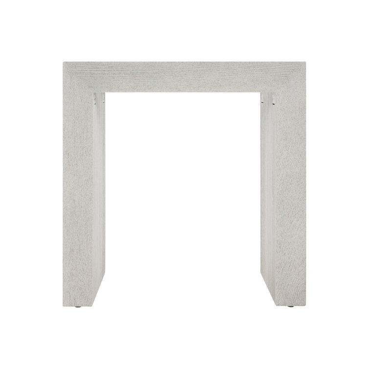 Off-White Rectangular Transitional Wood End Table