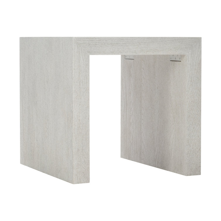 Off-White Rectangular Transitional Wood End Table