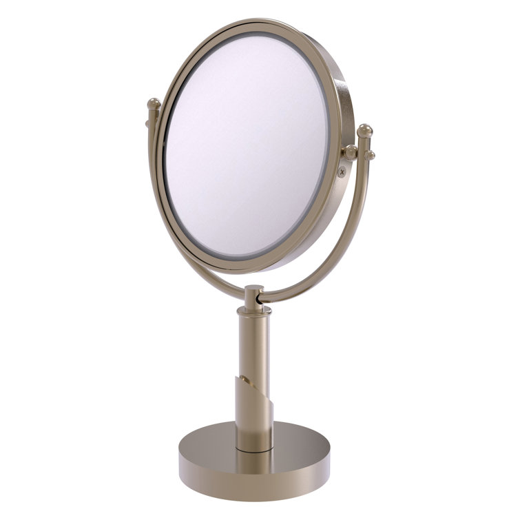 Antique Pewter 8" Double-Sided Vanity Makeup Mirror