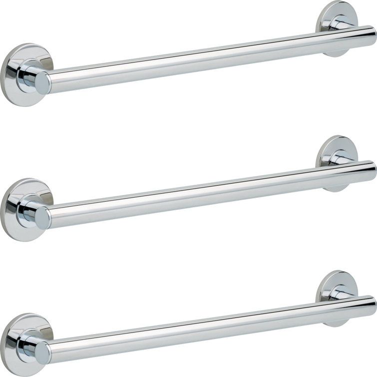 Stainless Steel 24-Inch Wall Mounted Grab Bars, Set of 3