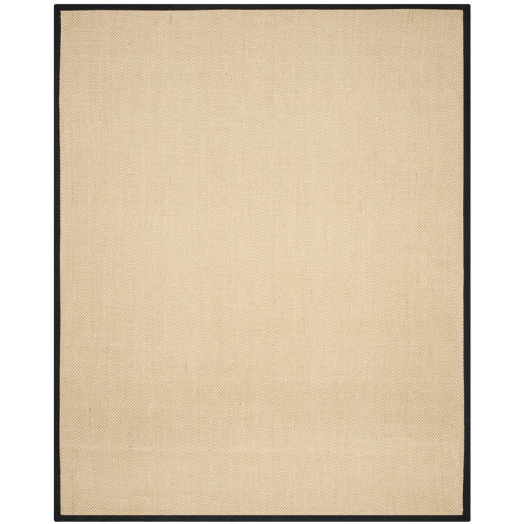 Maize and Black Hand-Knotted Sisal Area Rug, 4' x 6'