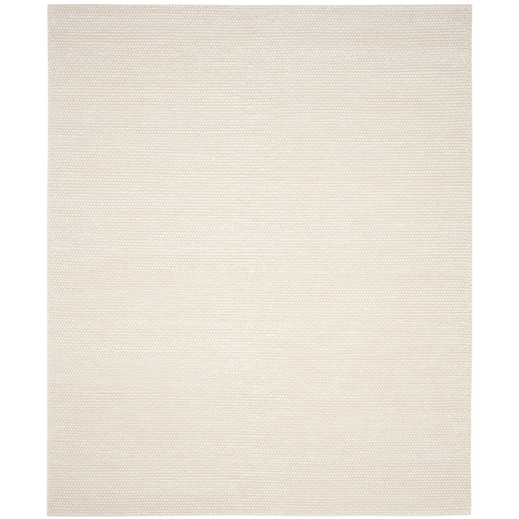 Handwoven Ivory Wool Flat Woven 8' x 10' Rug