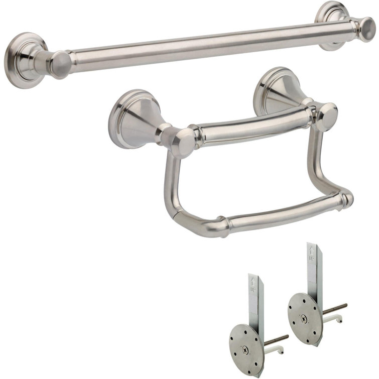 27" Brilliance Stainless Steel Wall Mounted Grab Bar Set