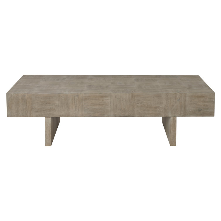 Transitional Rustic Oak Rectangular Outdoor Coffee Table with Storage