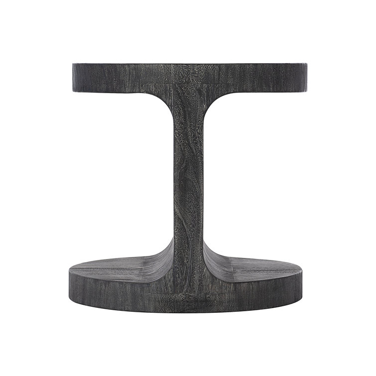 Transitional Berkely Black Round Wood End Table 24"