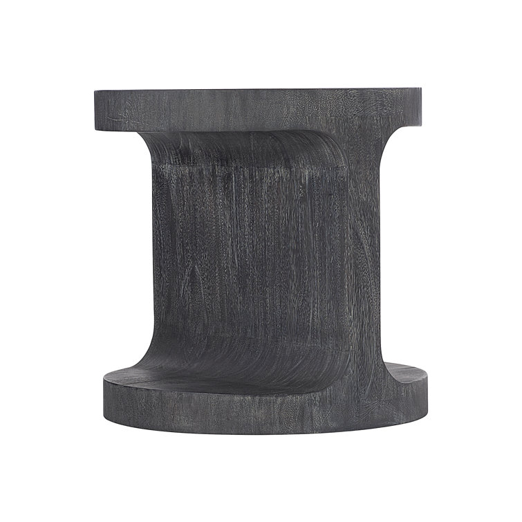 Transitional Berkely Black Round Wood End Table 24"