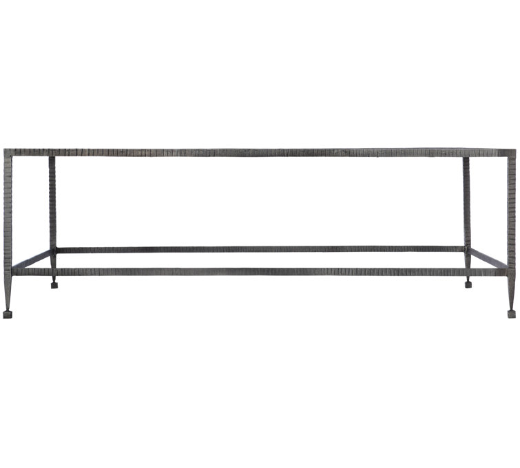 Gray Rectangular Metal Cocktail Table with Storage