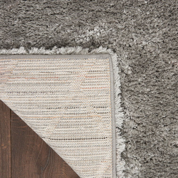 Gray Chevron Pattern Shag Area Rug 5'3" x 7'3"