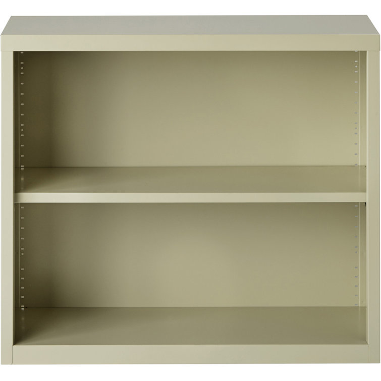 Adjustable Putty 2-Shelf Steel Bookcase with Durable Powder-Coat