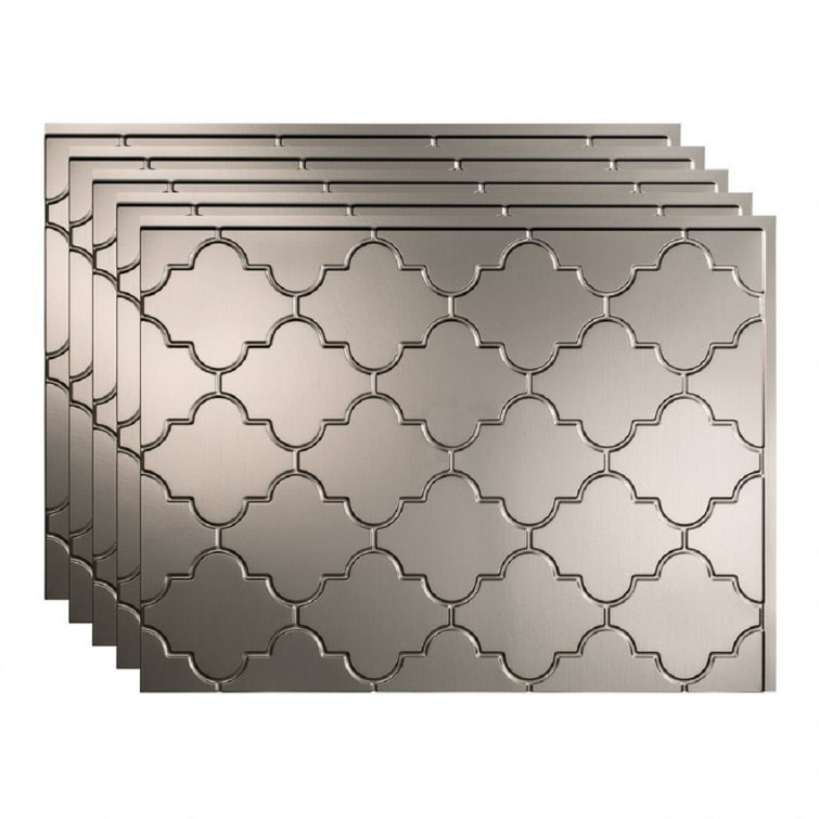 Monaco Brushed Nickel Vinyl Decorative Backsplash Kit