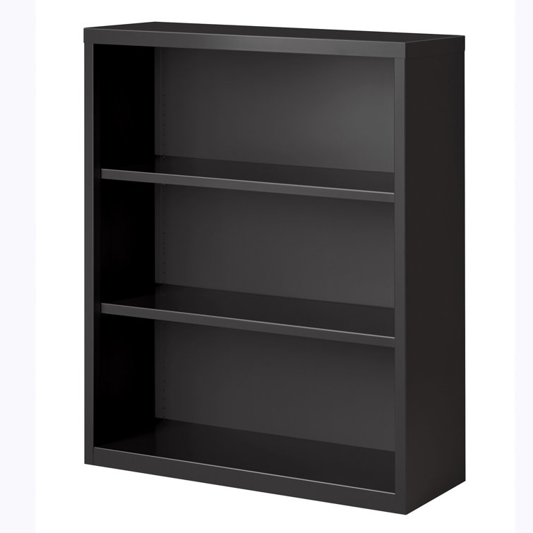Adjustable Black Steel 4-Shelf Bookcase - 60" H x 35" W