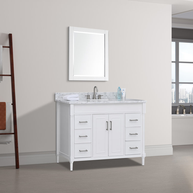 Selene Elegance 49'' White Single Freestanding Bathroom Vanity