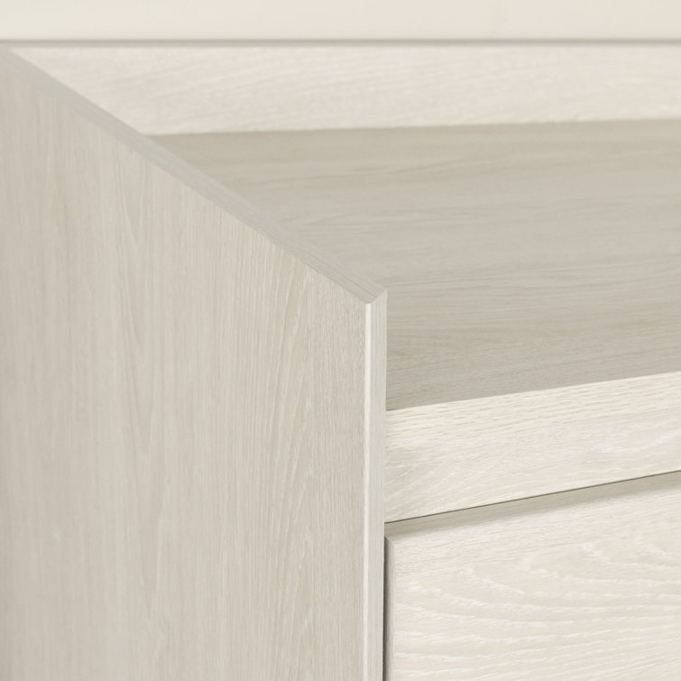 Winter Oak Glam Double Dresser with Brass Accents and Wide Storage