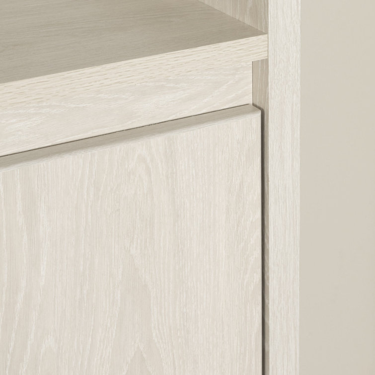 Winter Oak Glam Double Dresser with Brass Accents and Wide Storage