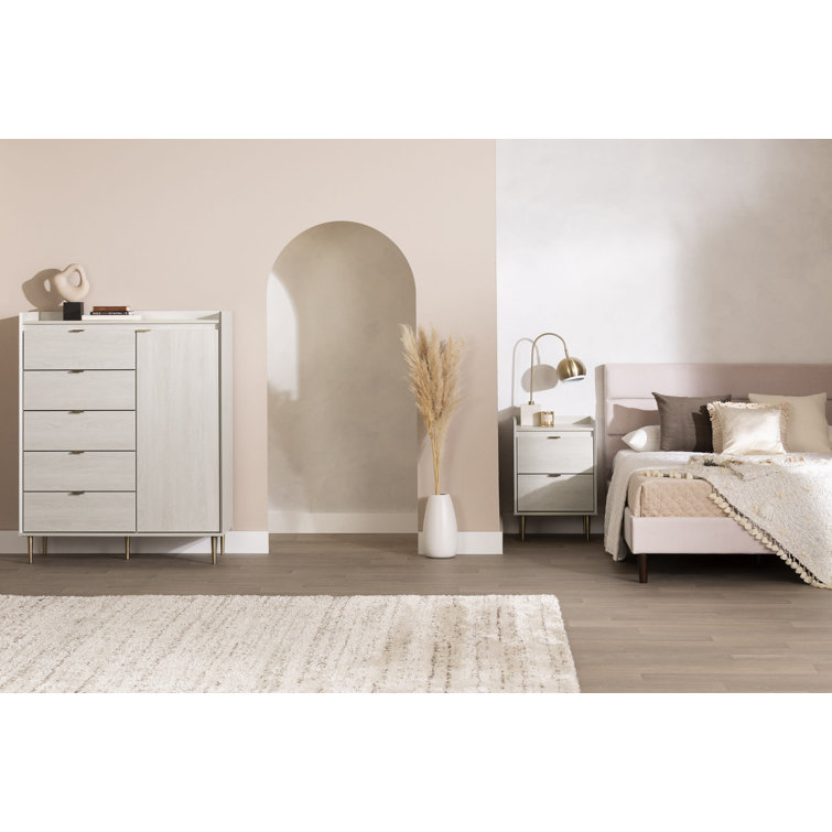 Pink Velvet Upholstered Full Platform Bed with Headboard
