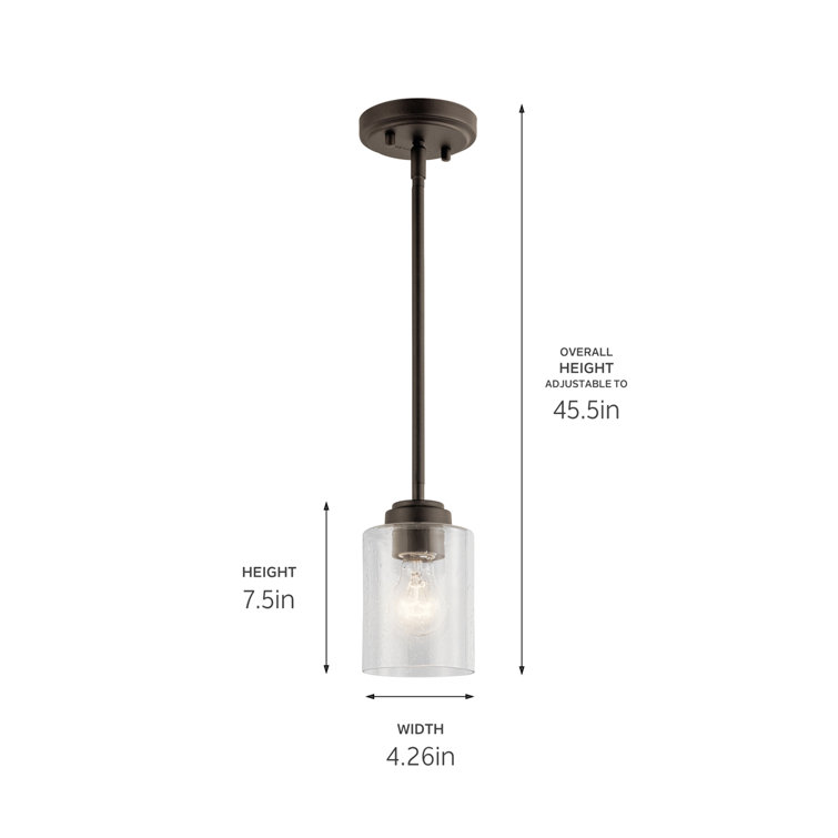 Winslow Olde Bronze Mini Pendant with Clear Seeded Glass