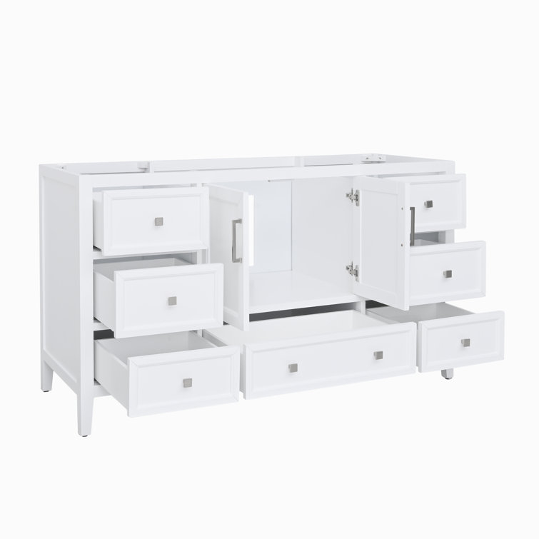 Everette 60'' White Single Freestanding Bathroom Vanity