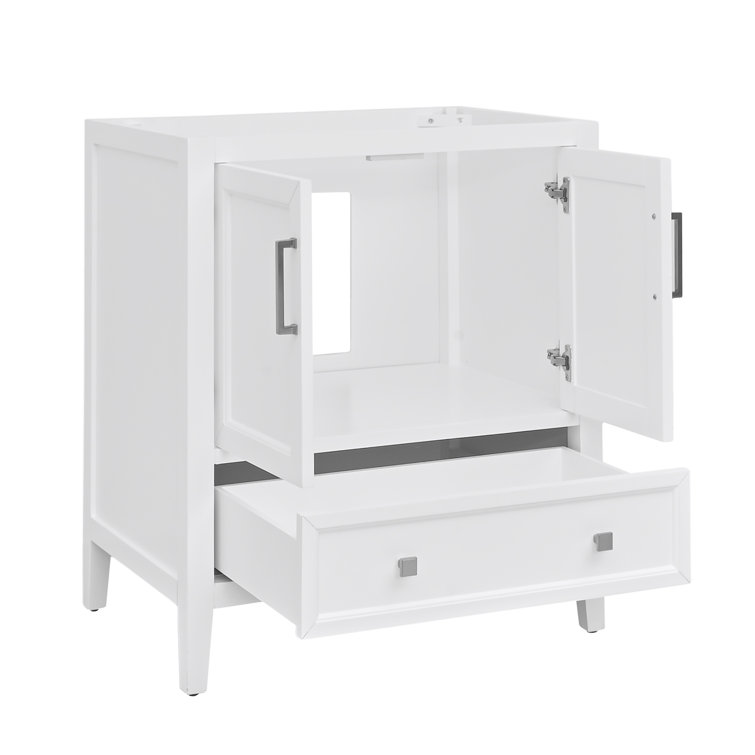 Everette 30'' White Solid Wood Single Bathroom Vanity