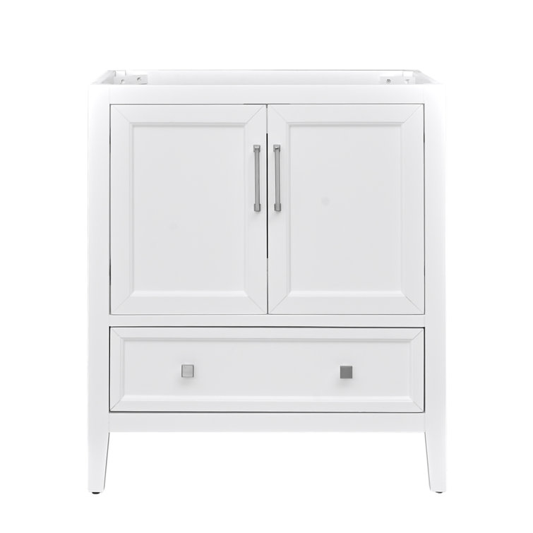 Everette 30'' White Solid Wood Single Bathroom Vanity
