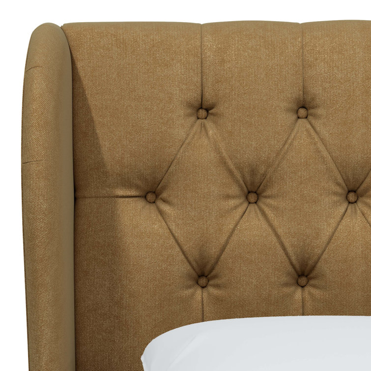 Zuma Natural Textured Linen Tufted California King Upholstered Headboard