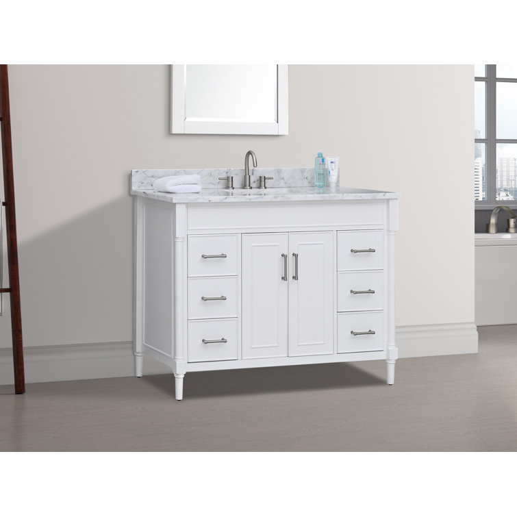 Selene Elegance 49'' White Single Freestanding Bathroom Vanity