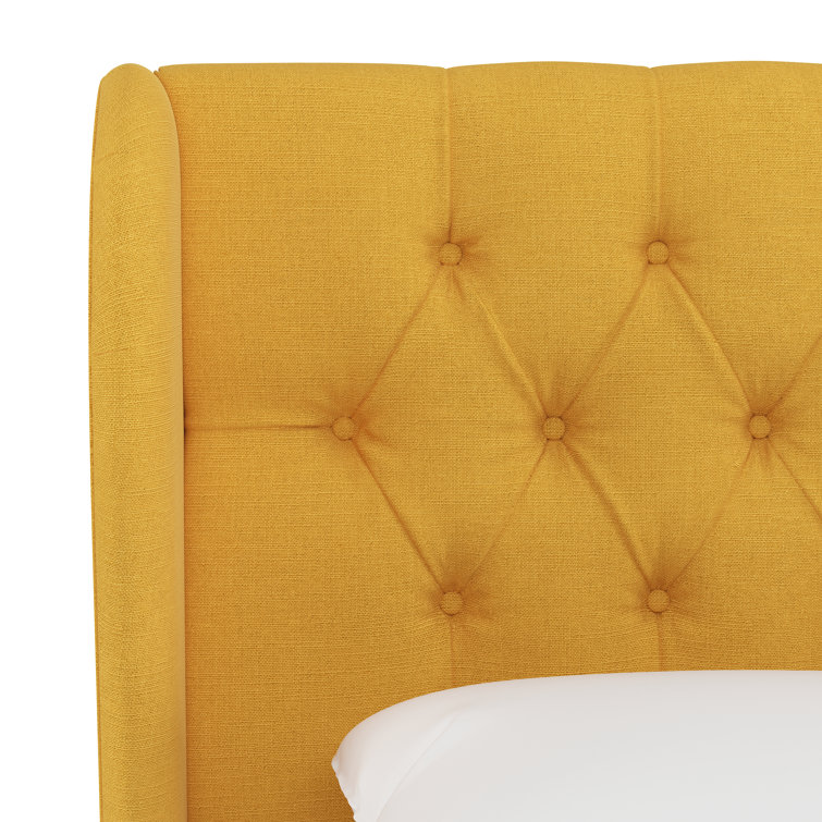 Zuma Natural Textured Linen Tufted California King Upholstered Headboard