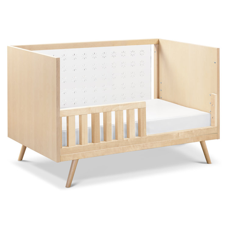 Natural Birch and Clear Acrylic 3-in-1 Convertible Crib