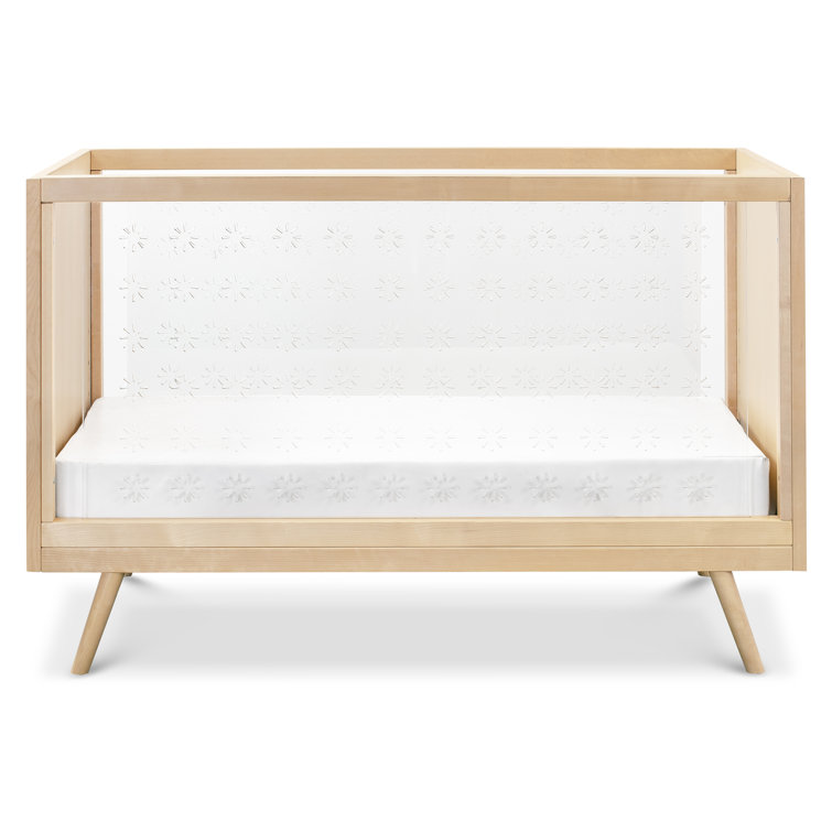 Natural Birch and Clear Acrylic 3-in-1 Convertible Crib