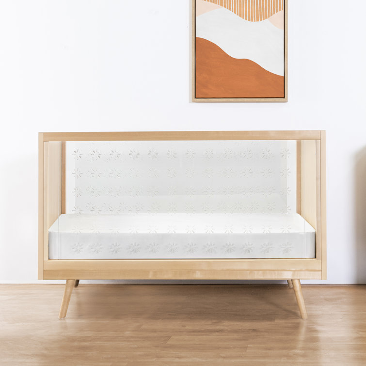 Natural Birch and Clear Acrylic 3-in-1 Convertible Crib