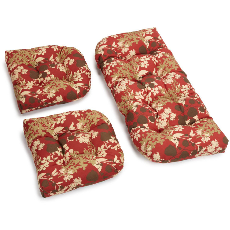 Montfleuri Sangria Tufted Polyester Outdoor Settee Cushion Set