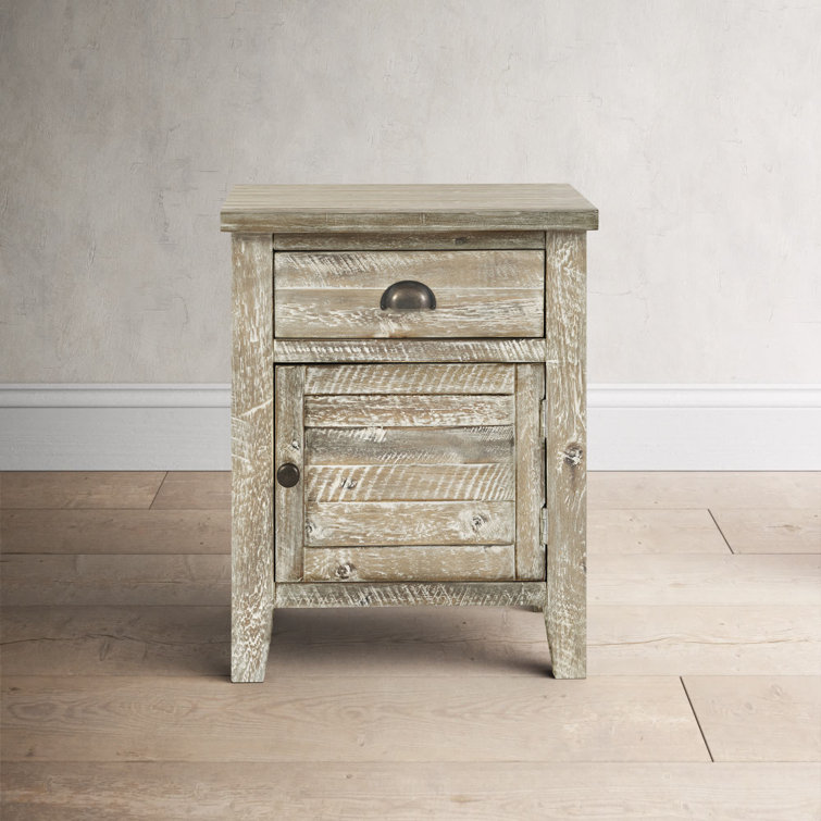 Rustic Grayson Wood Accent Table with Storage Drawer