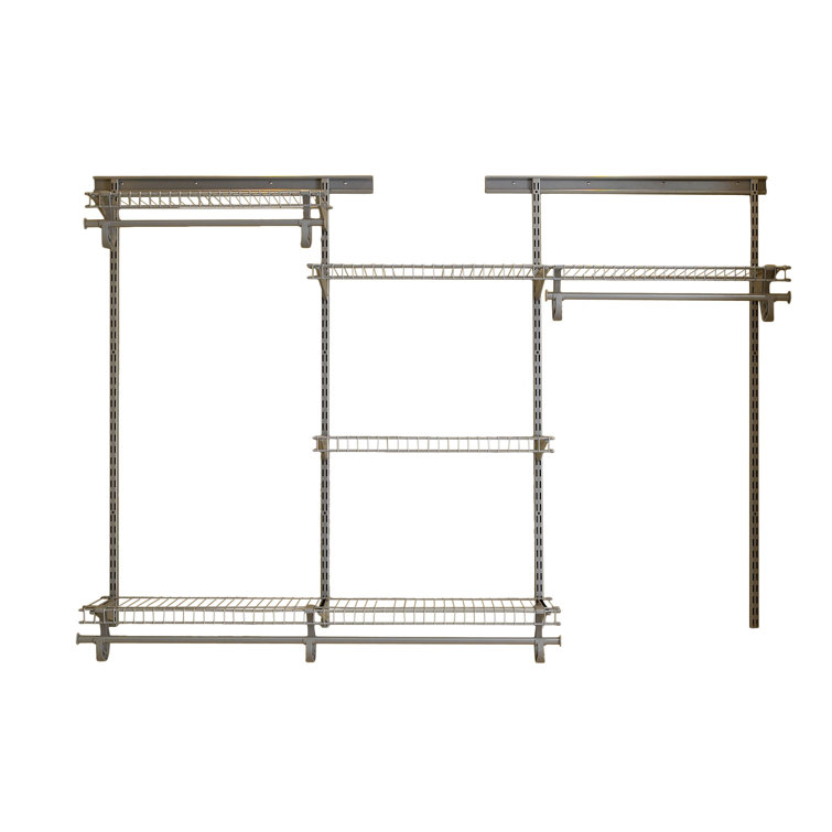 Satin Nickel Adjustable Wire Closet Organizer System