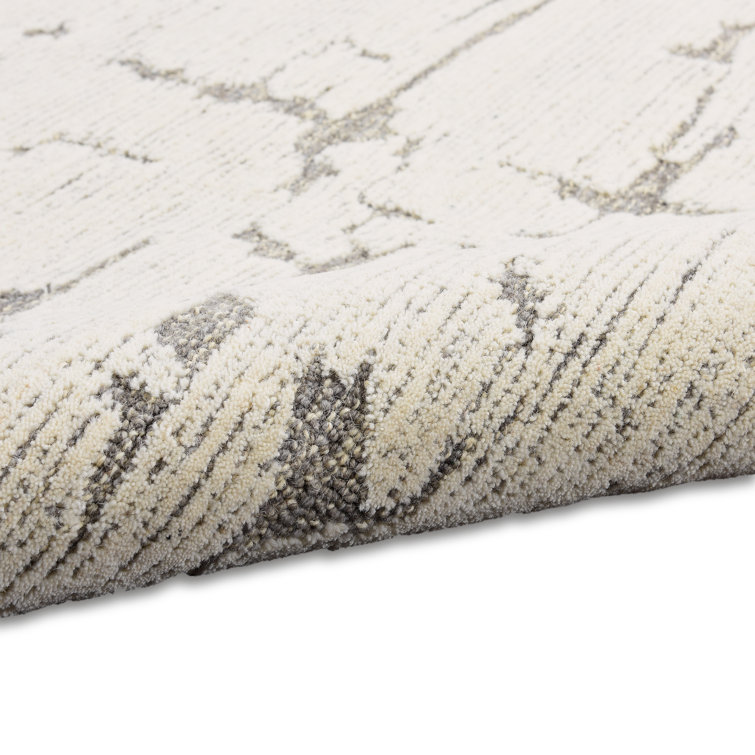Handmade Gray Abstract Wool Rectangular Area Rug 8'6" x 11'6"