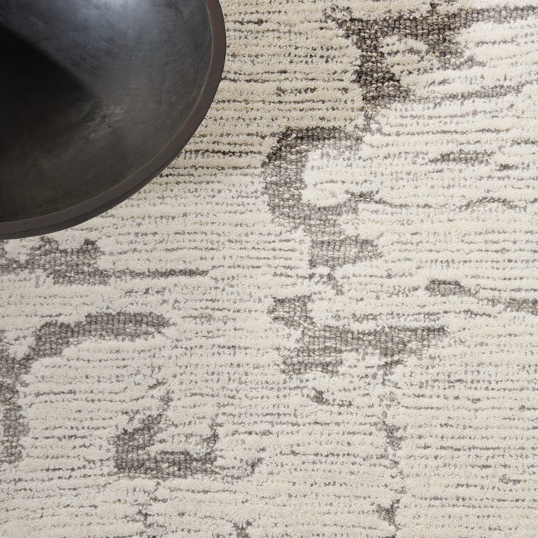Handmade Gray Abstract Wool Rectangular Area Rug 8'6" x 11'6"