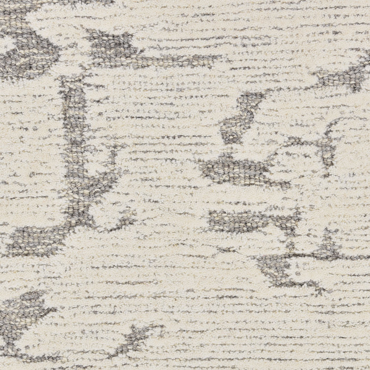Handmade Gray Abstract Wool Rectangular Area Rug 8'6" x 11'6"