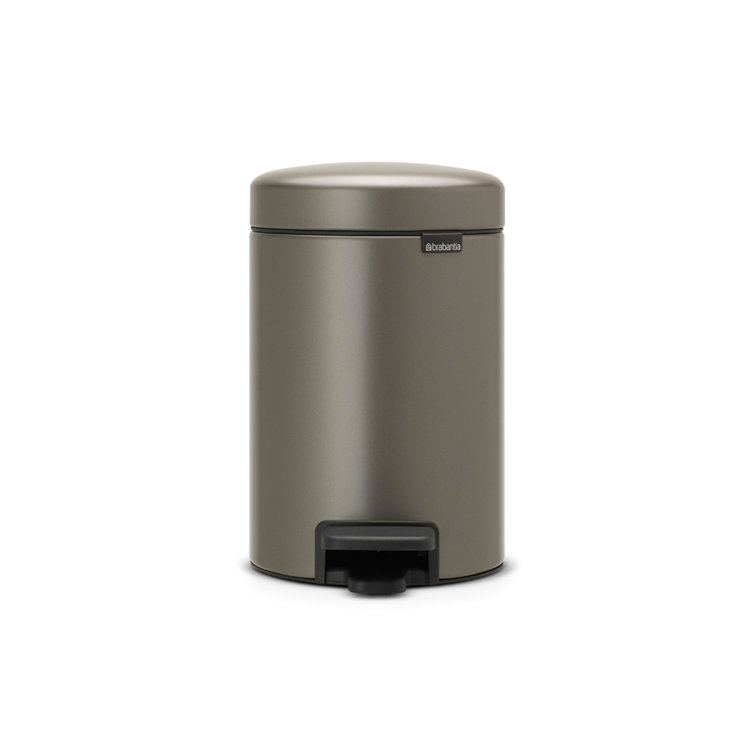 Platinum Round Soft-Close Pedal Trash Can with Removable Bucket