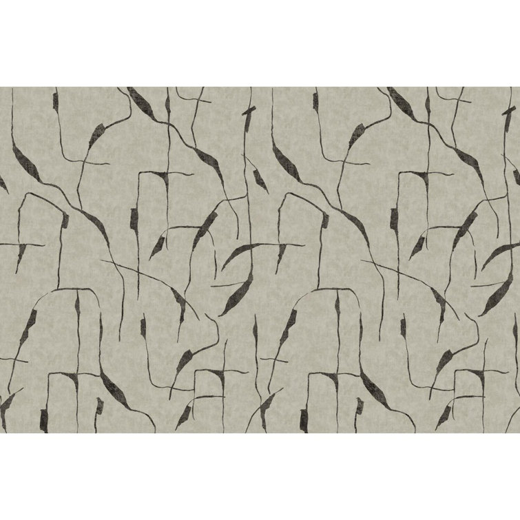 Taupe and Black Abstract Peel and Stick Wallpaper Panels