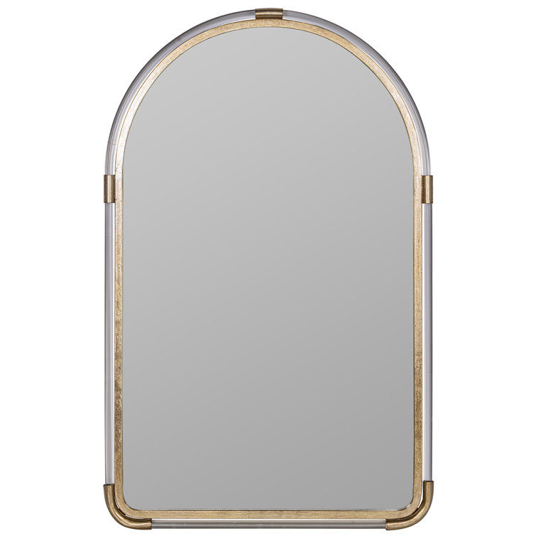 Elegant Arch Gold Metal Framed Wall Accent Mirror
