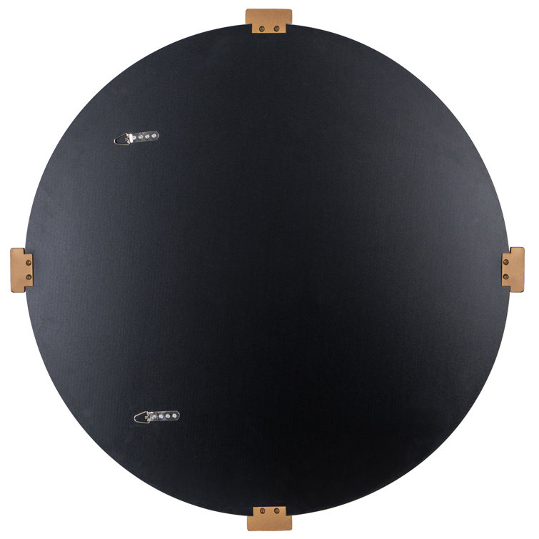 Aubrey 30" Round Frameless Gold Wall Mirror