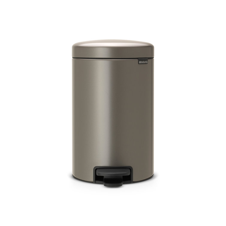 Platinum Round Soft-Close Pedal Trash Can with Removable Bucket