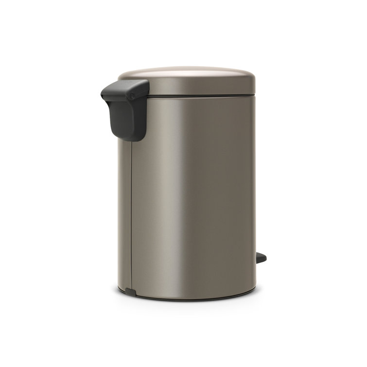 Platinum Round Soft-Close Pedal Trash Can with Removable Bucket