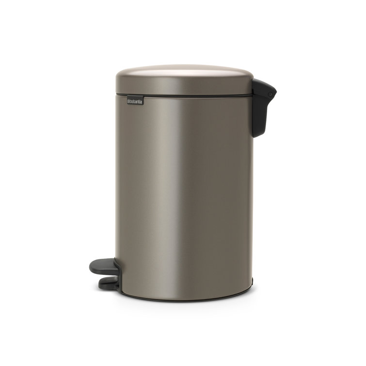 Platinum Round Soft-Close Pedal Trash Can with Removable Bucket
