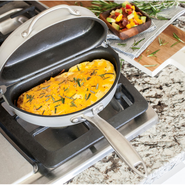 Gray Non-Stick Aluminum Omelet Pan with Ceramic Coating