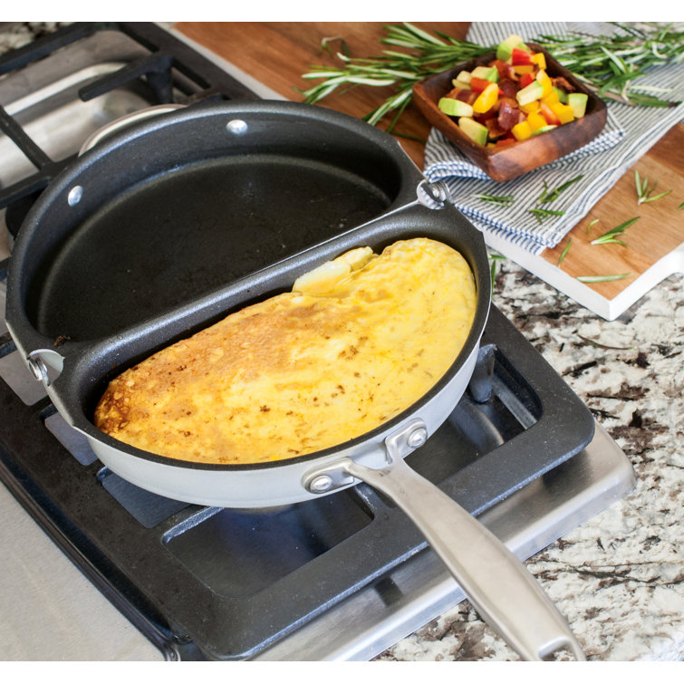 Gray Non-Stick Aluminum Omelet Pan with Ceramic Coating
