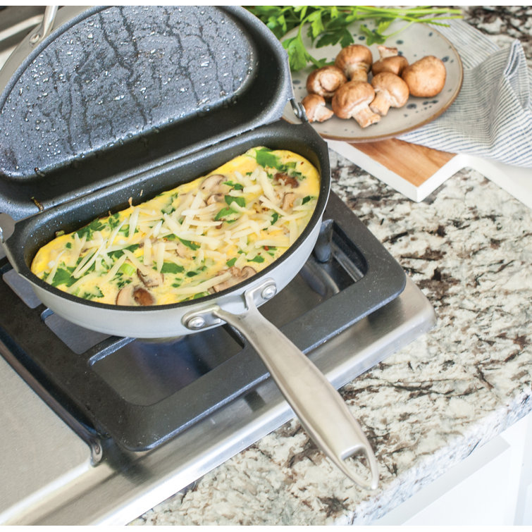 Gray Non-Stick Aluminum Omelet Pan with Ceramic Coating
