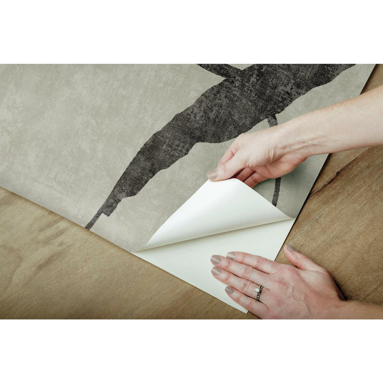 Taupe and Black Abstract Peel and Stick Wallpaper Panels