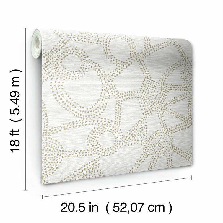 Taupe and White Abstract Peel & Stick Wallpaper Roll