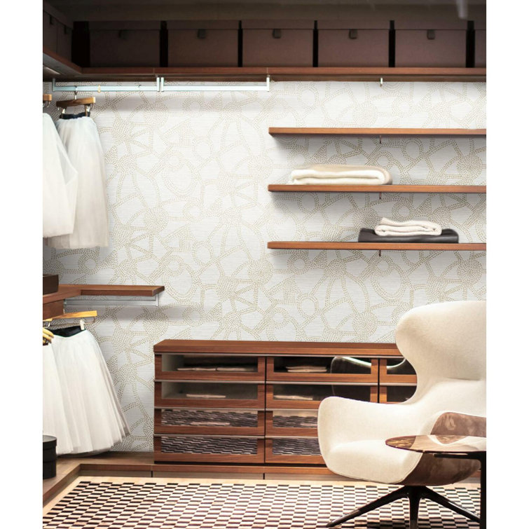 Taupe and White Abstract Peel & Stick Wallpaper Roll