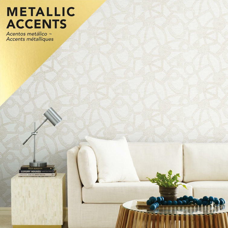 Taupe and White Abstract Peel & Stick Wallpaper Roll