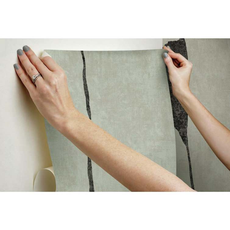 Taupe and Black Abstract Peel and Stick Wallpaper Panels